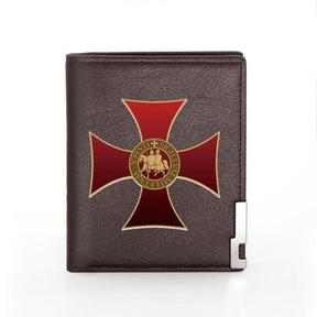 Knights Templar Commandery Wallet - Cross & Credit Card Holder (Black/Brown)