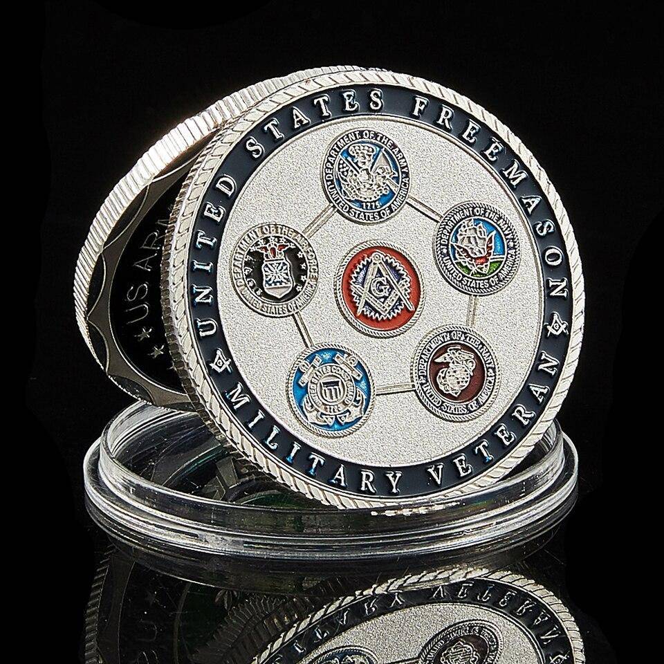 Master Mason Blue Lodge Coin - US Veteran Military Air Force Navy Marine Corps Army Coast Guard