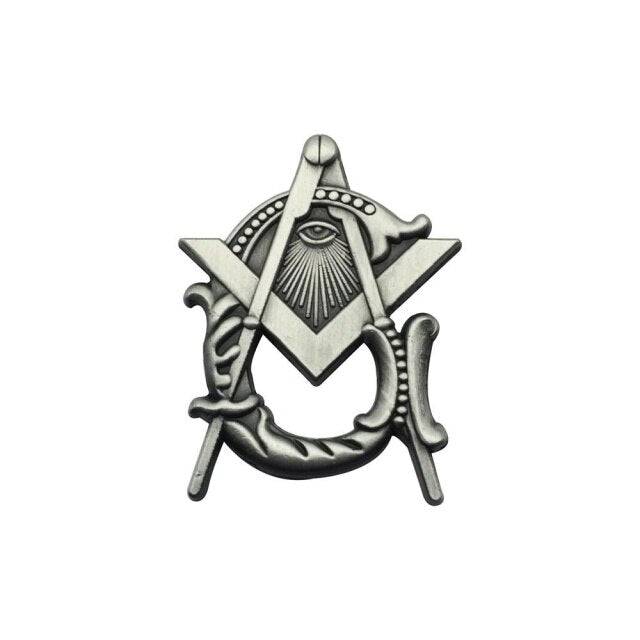 Master Mason Blue Lodge Lapel Pin - Antique Silver Square and Compass G