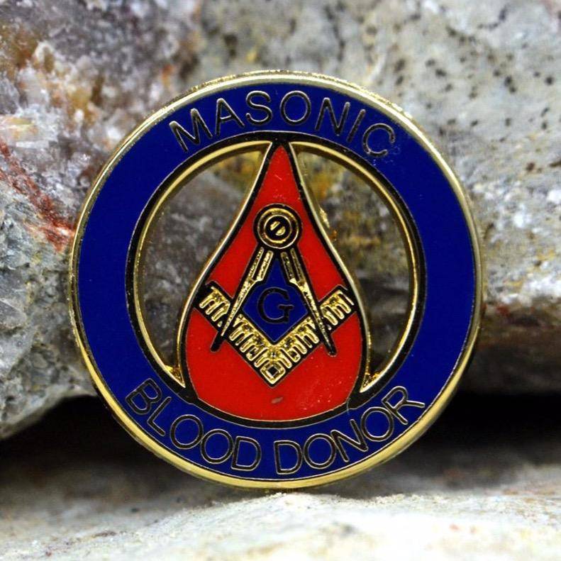 Master Mason Blue Lodge Lapel Pin - BLOOD DONOR