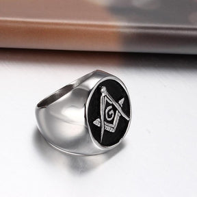 Master Mason Blue Lodge Ring - Silver Plated