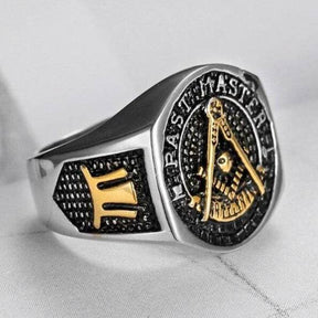 Past Master Blue Lodge Ring - Titanium Steel