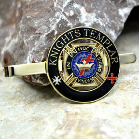 Knights Templar Commandery Tie Bar - Cross Crown Gold