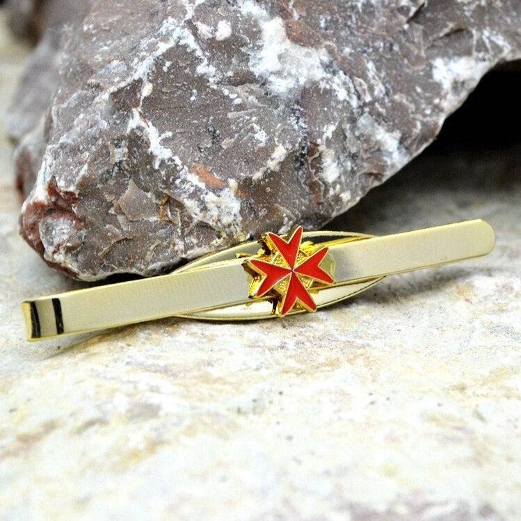 Knights Templar Commandery Tie Bar - Classic Cross Gold