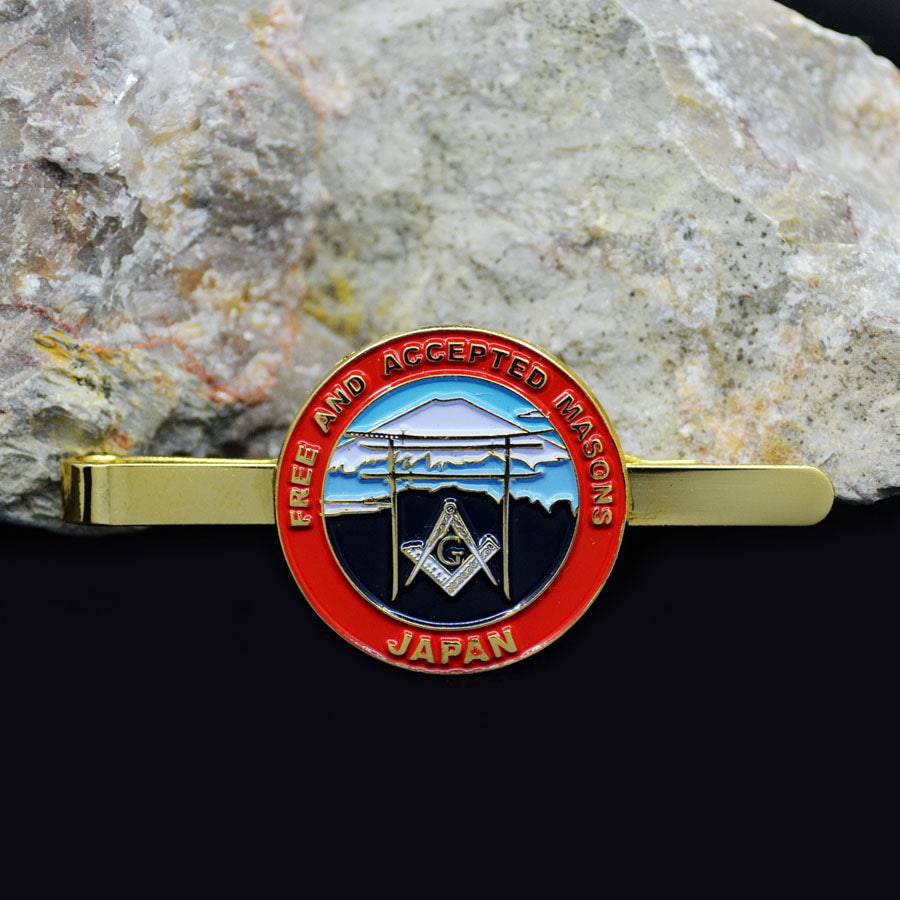 Master Mason Blue Lodge Tie Bar - FREE AND ACCEPTED MASONS Japanese Shrine Torii