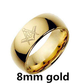 Master Mason Blue Lodge Ring - Le Baiser Square & Compass Smooth Round