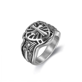 Knights Templar Commandery Ring - Armor Shield Cross Sword