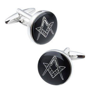 Master Mason Blue Lodge Tuxedo Stud - Black Enamel 6 Studs Set