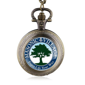 Master Mason Blue Lodge Pocket Watch - Village Watch [Multiple Colors]