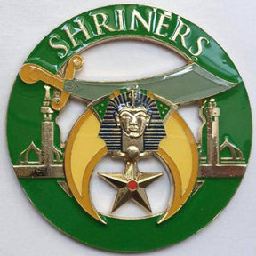 Shriners Car Emblem - Minarets Green Medallion