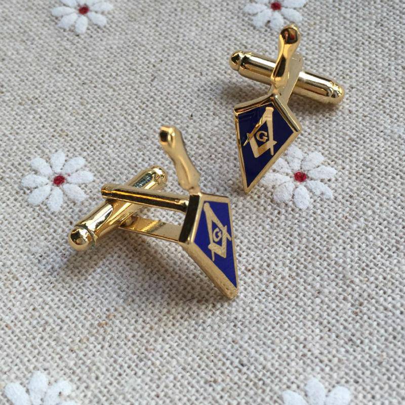 Master Mason Blue Lodge Cufflink - Blue & Gold Trowel