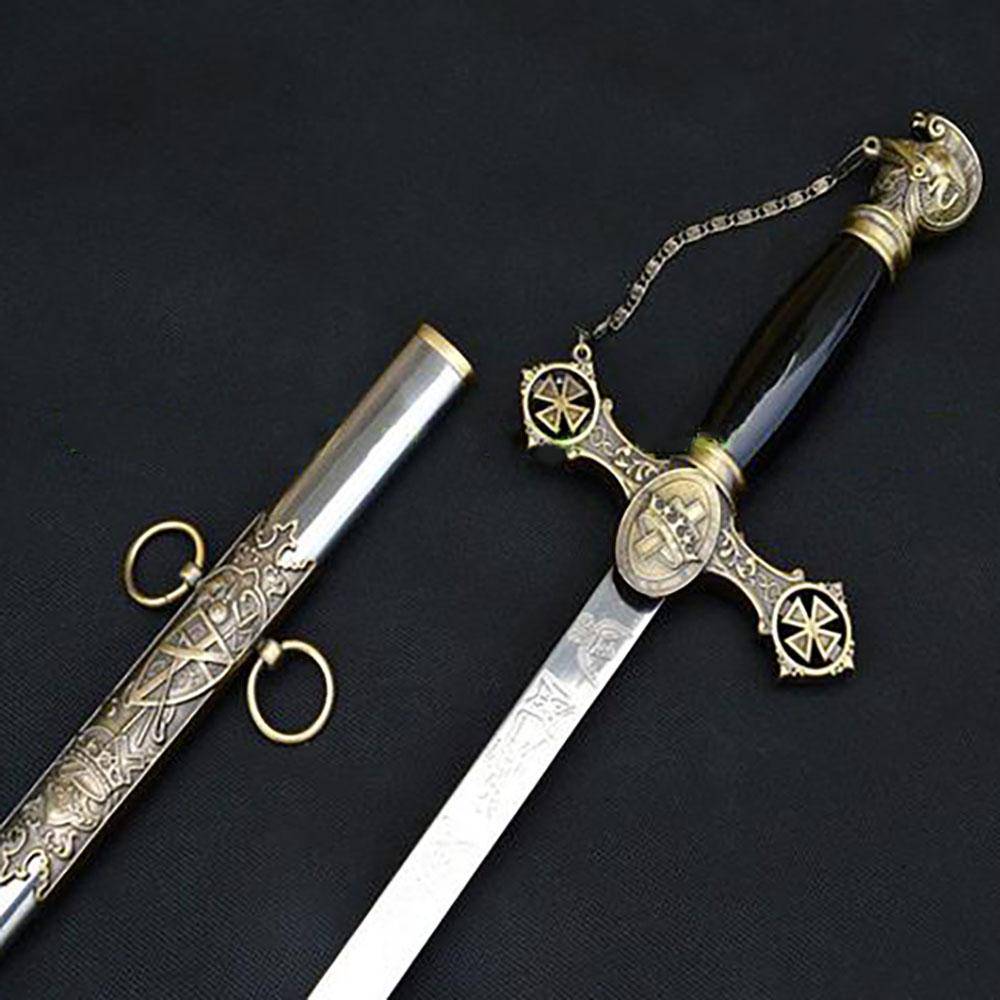 Knights Templar Commandery Sword - Brass Gold 38"