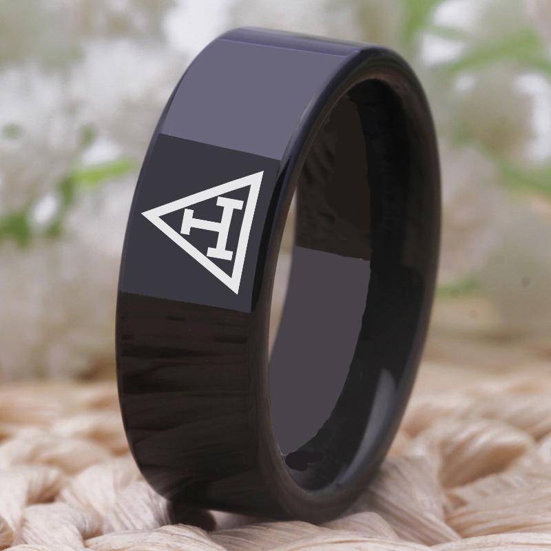 Royal Arch Chapter Ring - Black Tungsten Personalizable