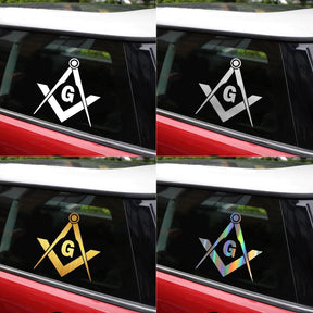 Master Mason Blue Lodge Sticker Decal - Square Compass Car