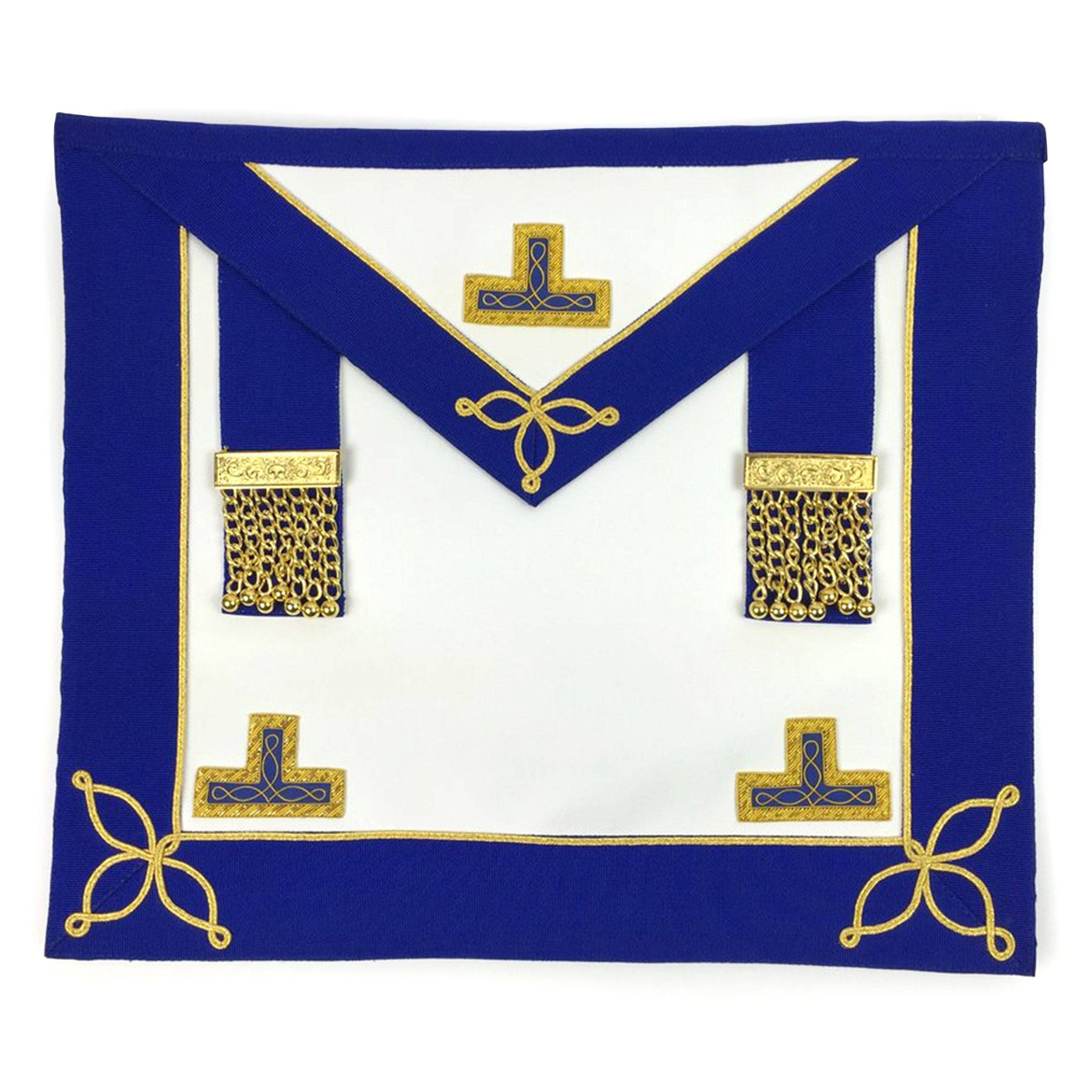Provincial English Regulation Apron - White & Royal Blue - Bricks Masons