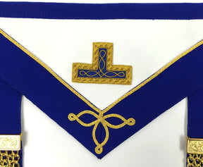 Provincial English Regulation Apron - White & Royal Blue - Bricks Masons