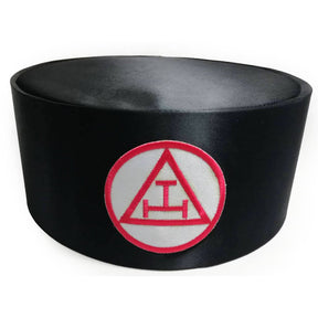 Royal Arch Chapter Crown Cap - Black Triple Tau Insignia Machine Embroidery - Bricks Masons