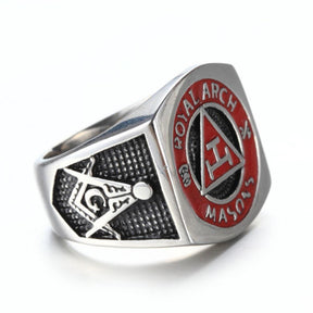 Royal Arch Chapter Ring - Titanium Steel - Bricks Masons