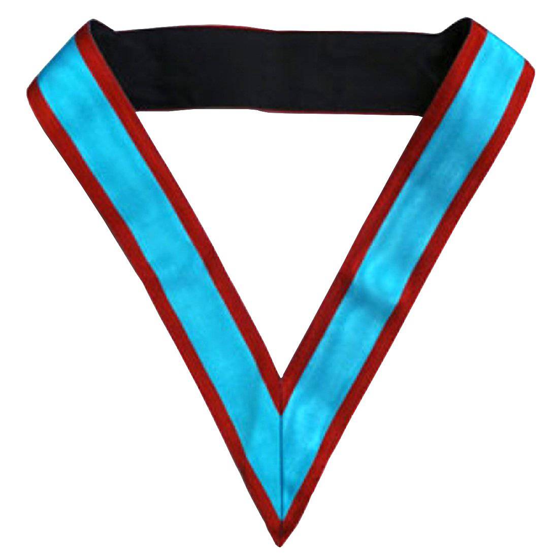 Scottish Rite Collarette - Turquoise with Red Borders Moire - Bricks Masons