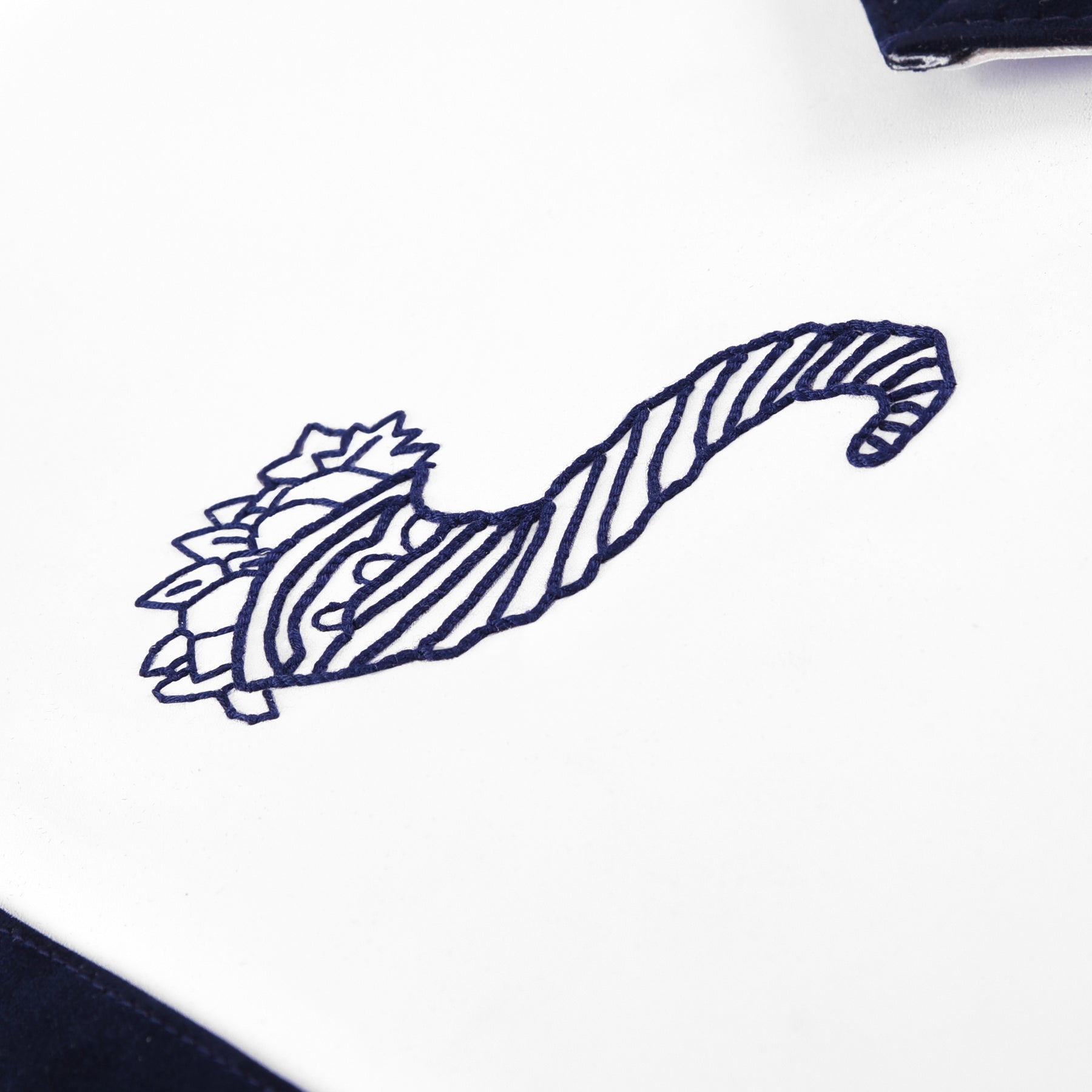 Senior Steward Blue Lodge Officer Apron - Kenton Lodge Navy Velvet With Silver Embroidery Thread - Bricks Masons