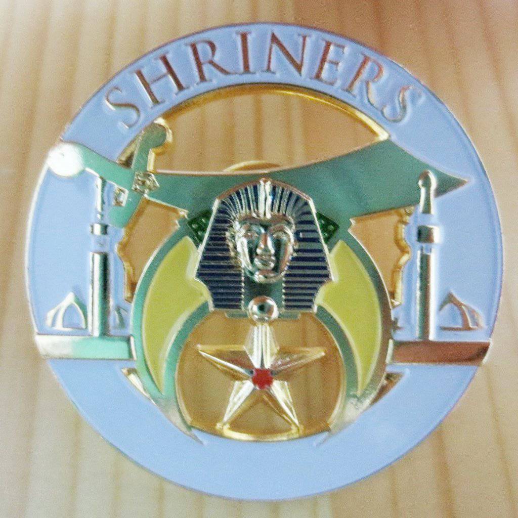 Shriners Lapel Pin - White - Bricks Masons