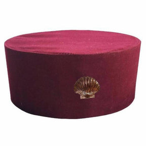 St. Thomas of Acon Crown Cap - Maroon Velvet with Shell - Bricks Masons