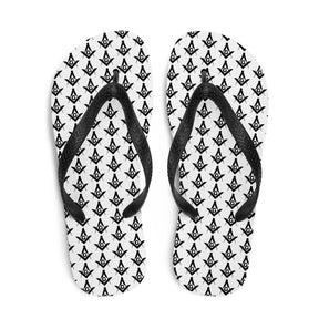 Master Mason Blue Lodge Flip-Flops - Black and White - Bricks Masons