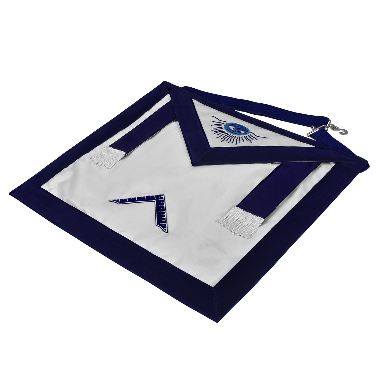 Worshipful Blue Lodge Officer Apron - Royal Blue with Wreath - Bricks Masons