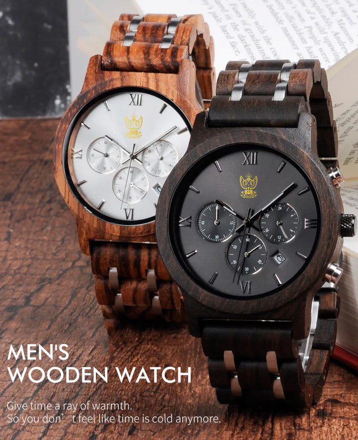 33rd Degree Scottish Rite Wristwatch - Wings Up Various Wood Colors - Bricks Masons
