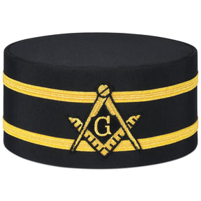 Master Mason Blue Lodge Crown Cap - Black With Double Braid - Bricks Masons