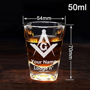 Personalized Masonic Whiskey Glasses - [Multiple Variants] - Bricks Masons