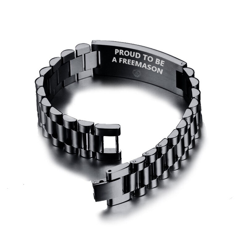 Grand Master Blue Lodge Bracelet - Stainless Steel - Bricks Masons