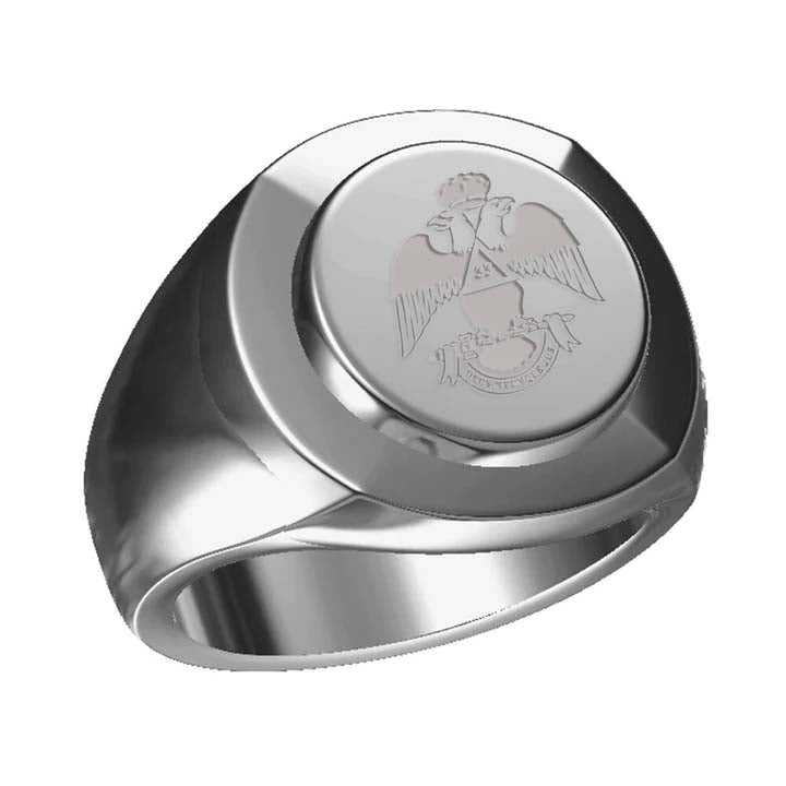 33rd Degree Scottish Rite Ring - Wings Down Sterling Silver - Bricks Masons