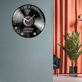 32nd Degree Scottish Rite Clock - Wings Down Vinyl Record - Bricks Masons