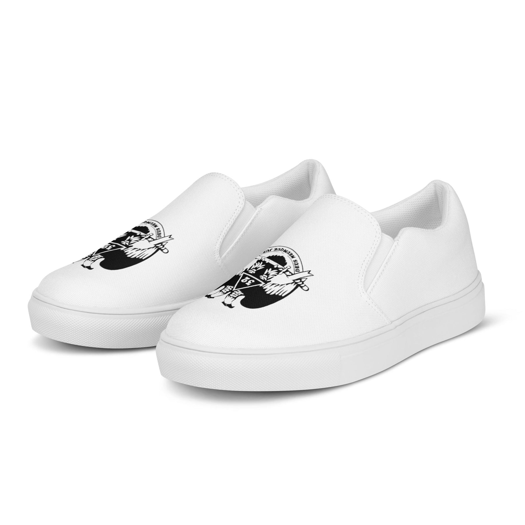 32nd Degree Scottish Rite Sneaker - Wings Down Slip-on Canvas - Bricks Masons