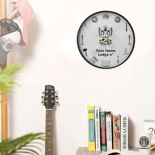 33rd Degree Scottish Rite Clock - Wings Up Frame with LED - Bricks Masons