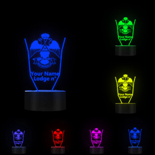 33rd Degree Scottish Rite LED Sign - Wings Down Various Colors - Bricks Masons