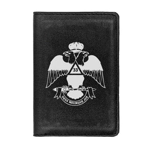 33rd Degree Scottish Rite Wallet - Wings Down Black & Brown - Bricks Masons
