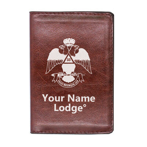 33rd Degree Scottish Rite Wallet - Wings Down Black & Brown - Bricks Masons