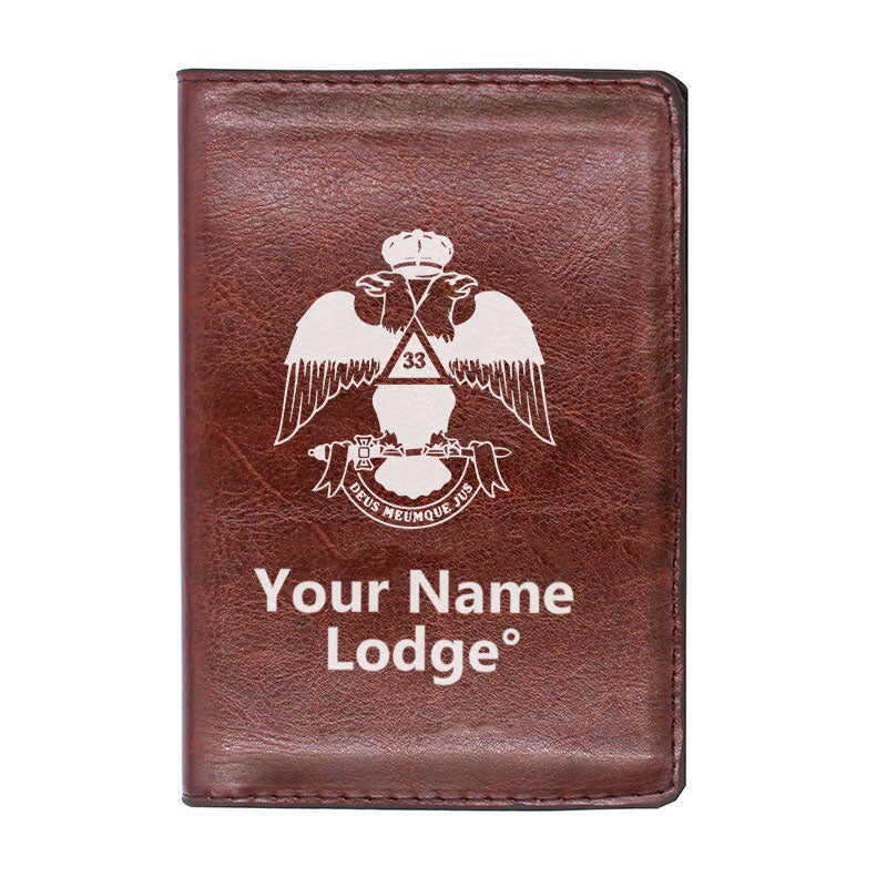 33rd Degree Scottish Rite Wallet - Wings Down Black & Brown - Bricks Masons