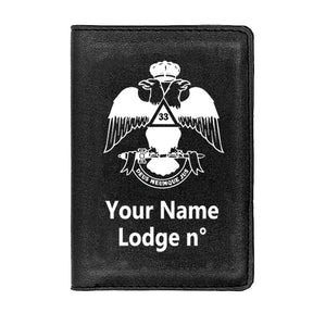 33rd Degree Scottish Rite Wallet - Wings Down Black & Brown - Bricks Masons