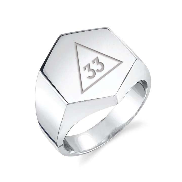 33rd Degree Scottish Rite Ring - Sterling Silver - Bricks Masons