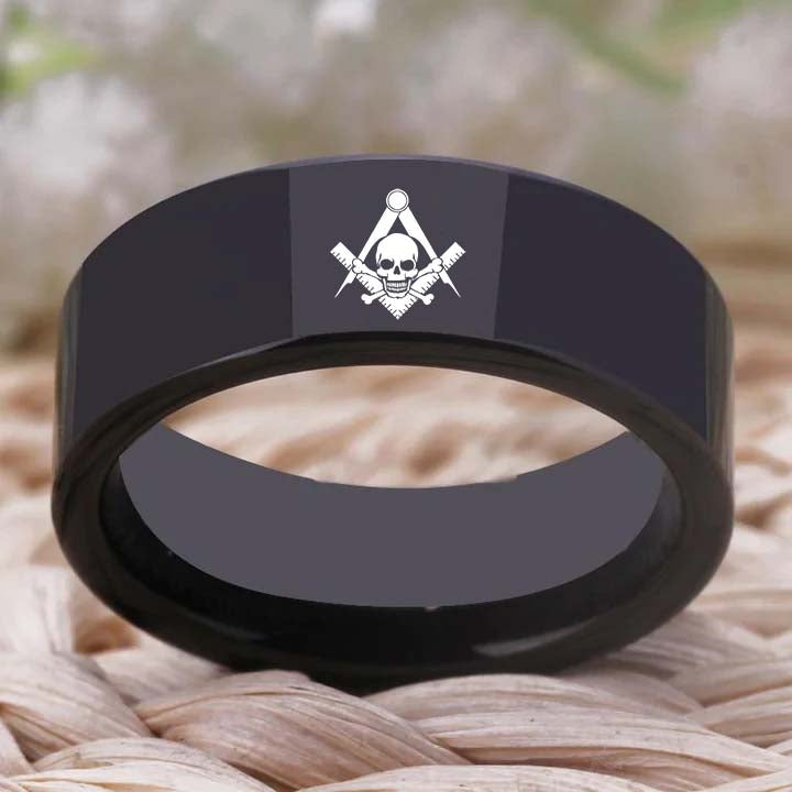 Widows Sons Ring - Black Tungsten - Bricks Masons