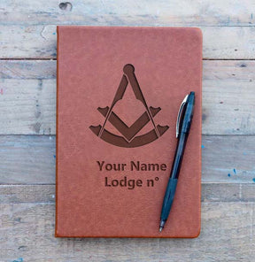 Past Master Blue Lodge Journal - Brown Faux Leather - Bricks Masons