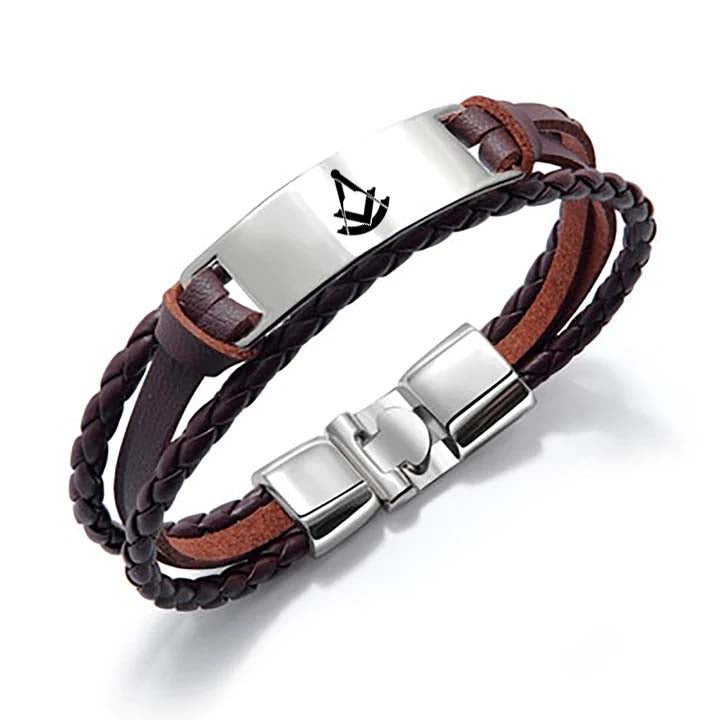 Past Master Blue Lodge Bracelet - Black & Brown - Bricks Masons