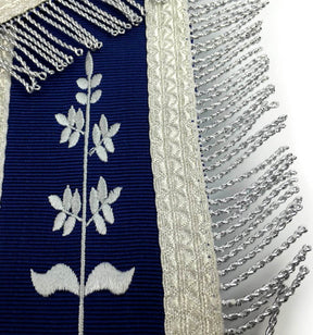 Master Mason Blue Lodge Apron - Royal Blue with Silver Fringe - Bricks Masons