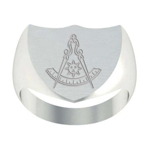 Past Master Blue Lodge California Regulation Ring - Sterling Silver - Bricks Masons