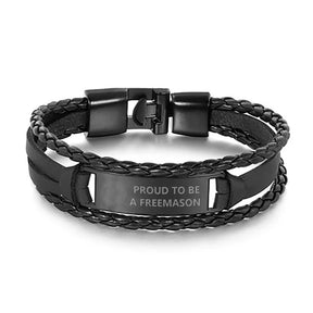 Grand Master Blue Lodge Bracelet - Black & Brown - Bricks Masons