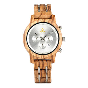 Royal Arch Chapter Wristwatch - Various Wood Colors - Bricks Masons