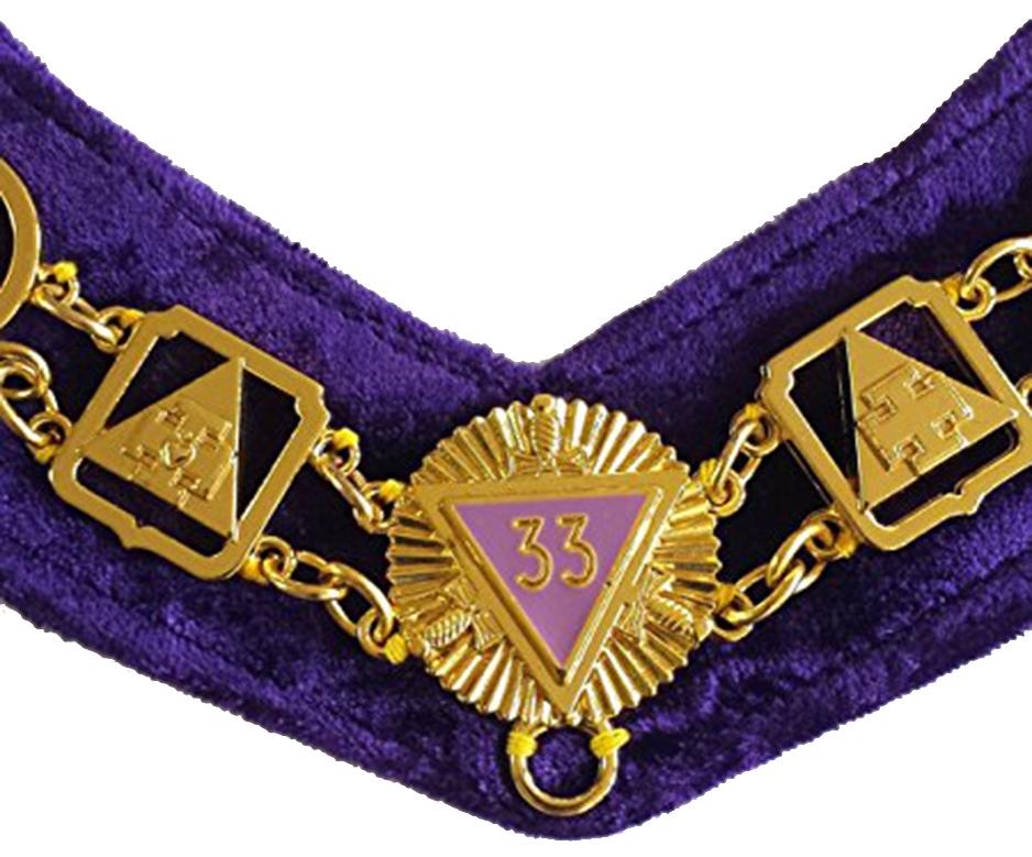 33rd Degree Scottish Rite Chain Collar - Gold Plated - Bricks Masons